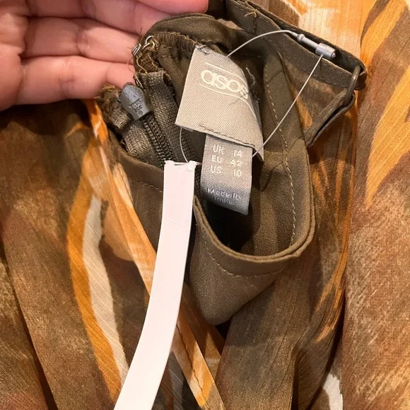 ASOS Floral Brown and Yellow Kimono Dress - Picture 5 of 5